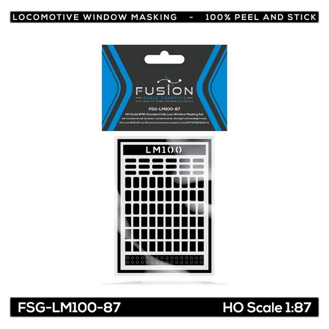 HO Scale EMD Standard Cab Locomotive Window Masking Set