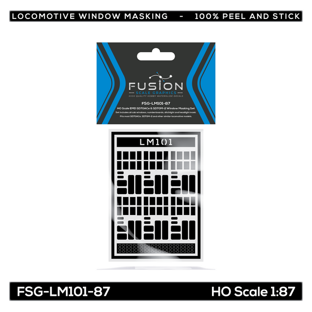HO Scale EMD SD70ACe & SD70M-2 Locomotive Window Masking Set
