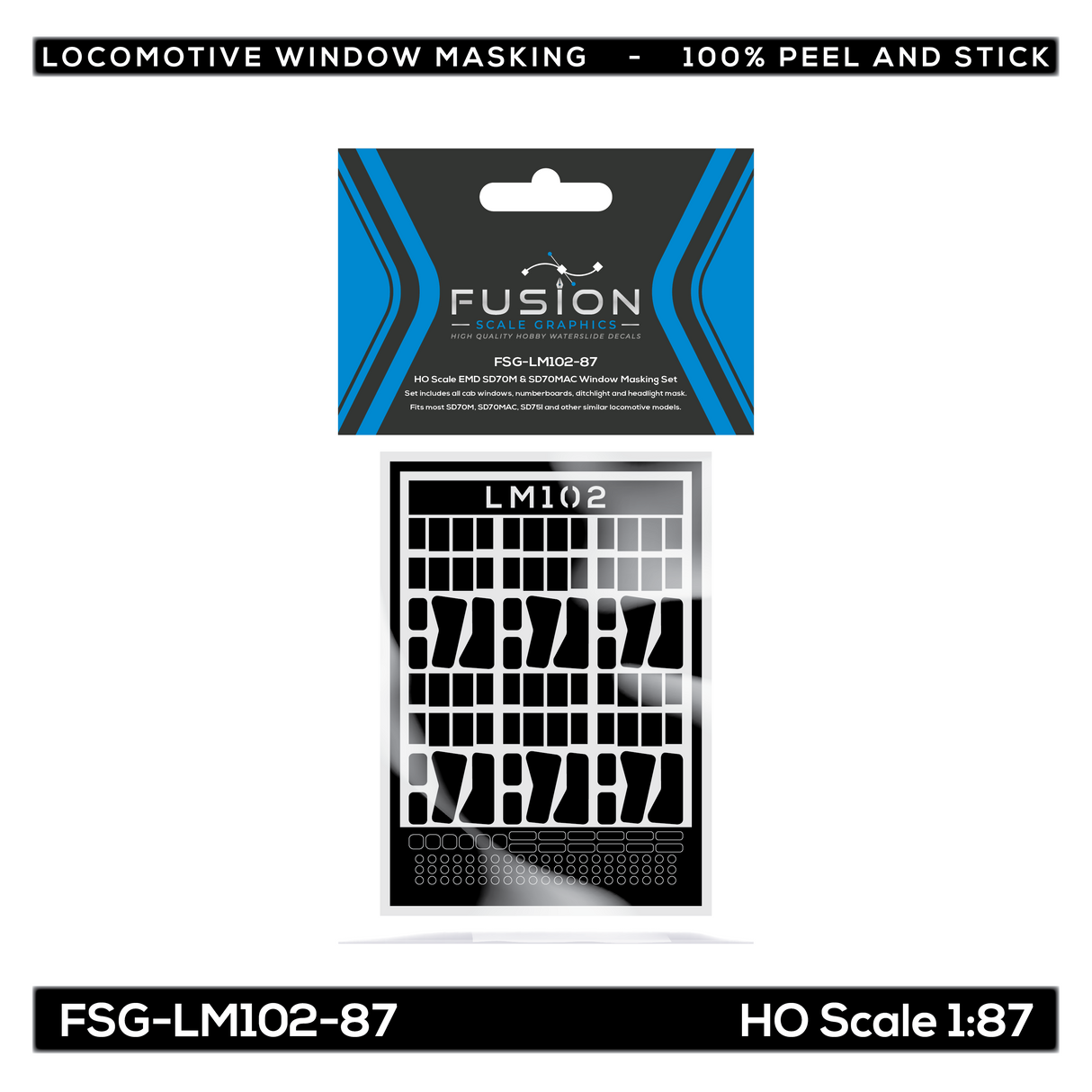 HO Scale EMD SD70M & SD70MAC Locomotive Window Masking Set