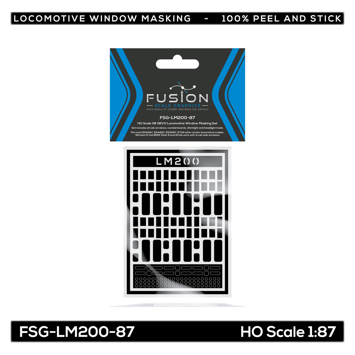 HO Scale GE GEVO Locomotive Window Masking Set