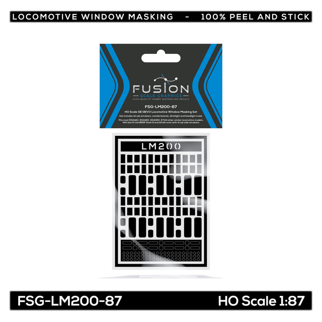 HO Scale GE GEVO Locomotive Window Masking Set