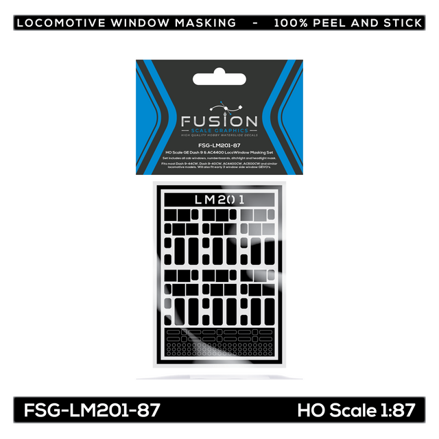 HO Scale GE Dash 9 & AC4400 Locomotive Window Masking Set