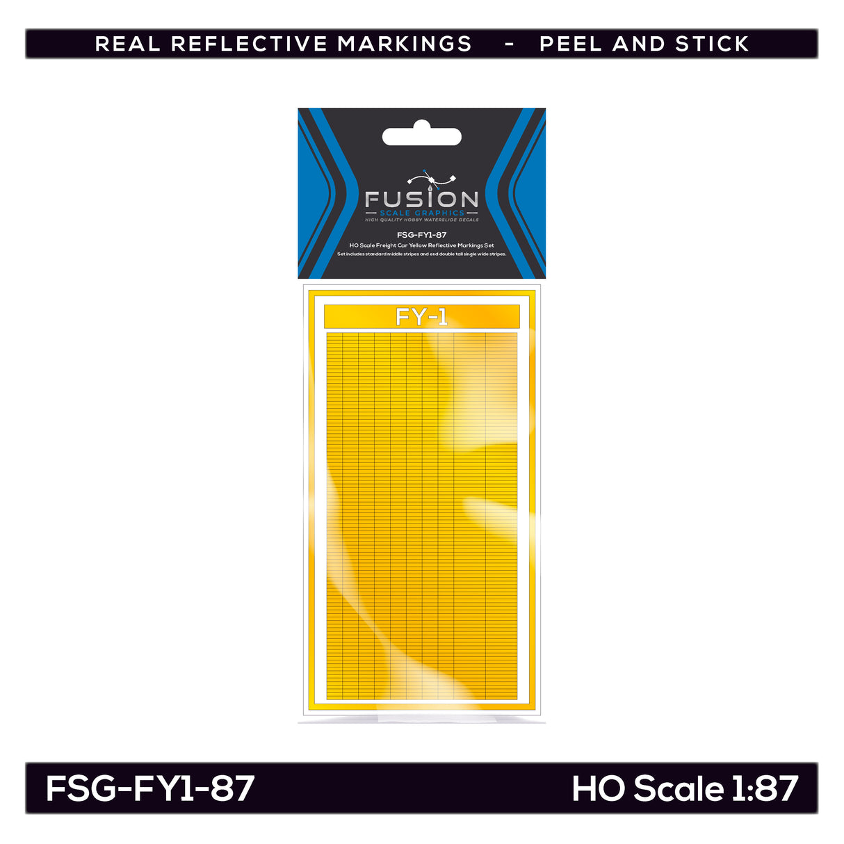 HO Scale Railroad Freight Car Yellow Reflective Markings Set