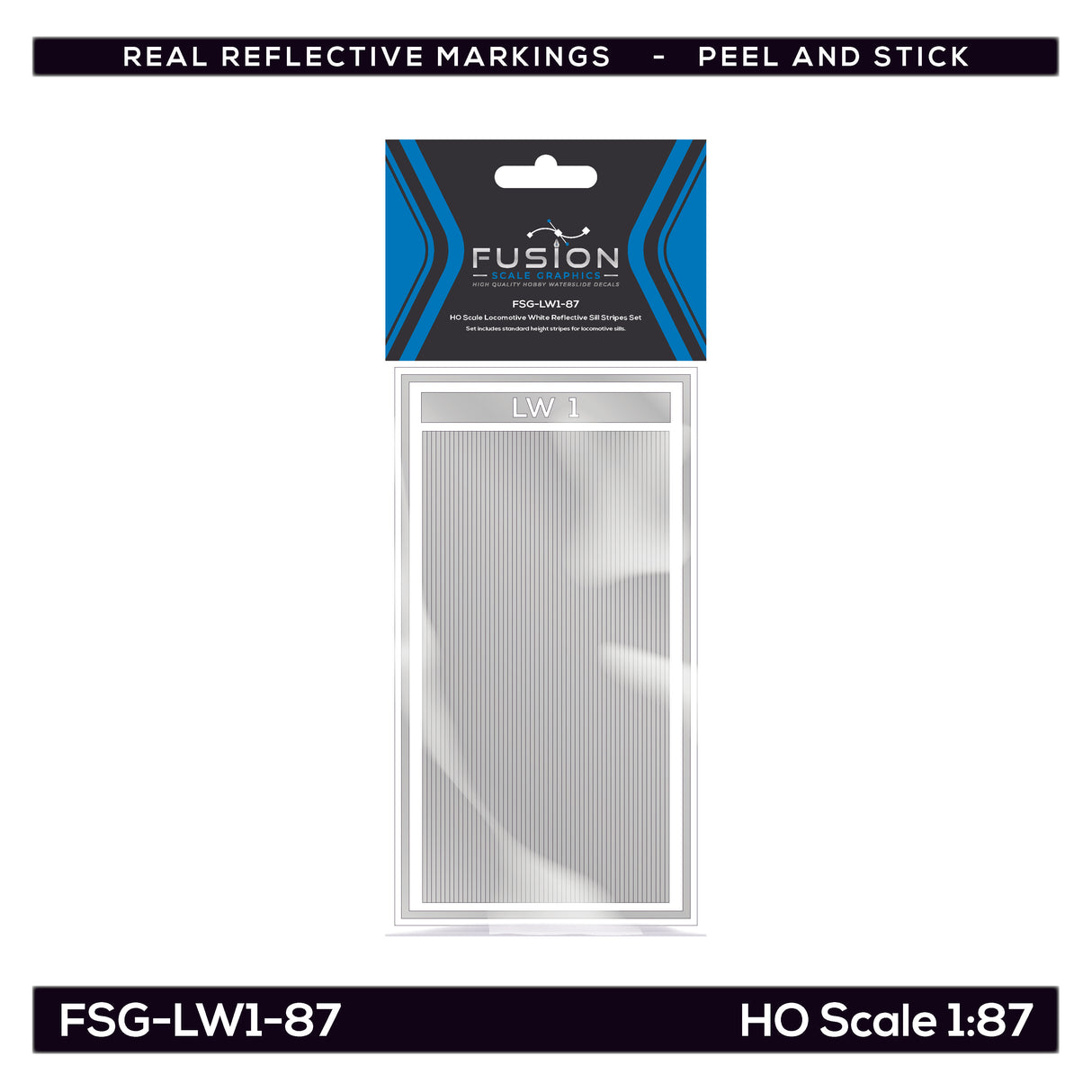 HO Scale Railroad Locomotive White Reflective Sill Stripes Set | Fusion Scale Graphics