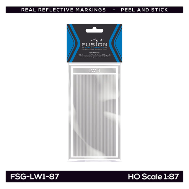 HO Scale Railroad Locomotive White Reflective Sill Stripes Set | Fusion Scale Graphics