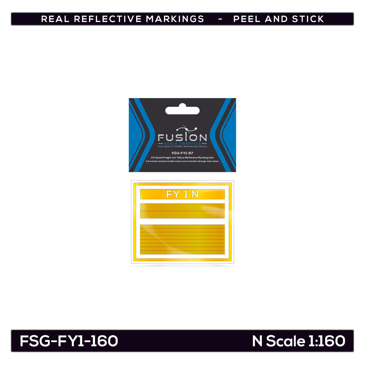 N Scale Railroad Freight Car Yellow Reflective Markings Set