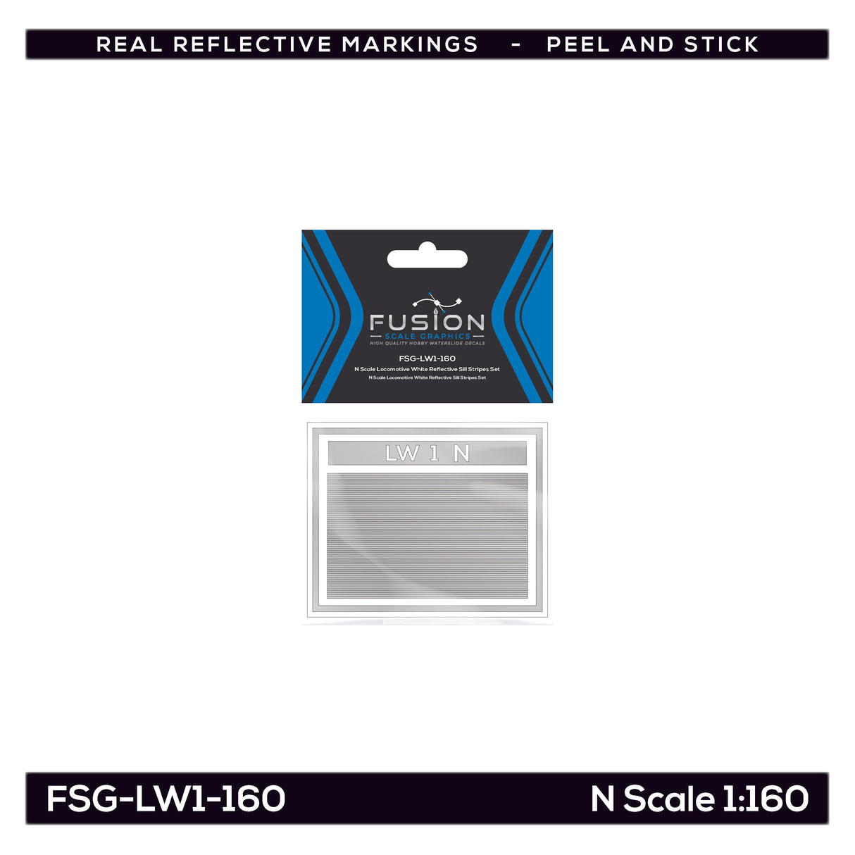 N Scale Railroad Locomotive White Reflective Sill Stripes Set | Fusion Scale Graphics