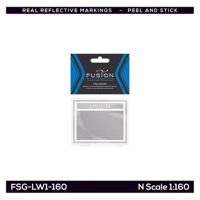 N Scale Railroad Locomotive White Reflective Sill Stripes Set | Fusion Scale Graphics