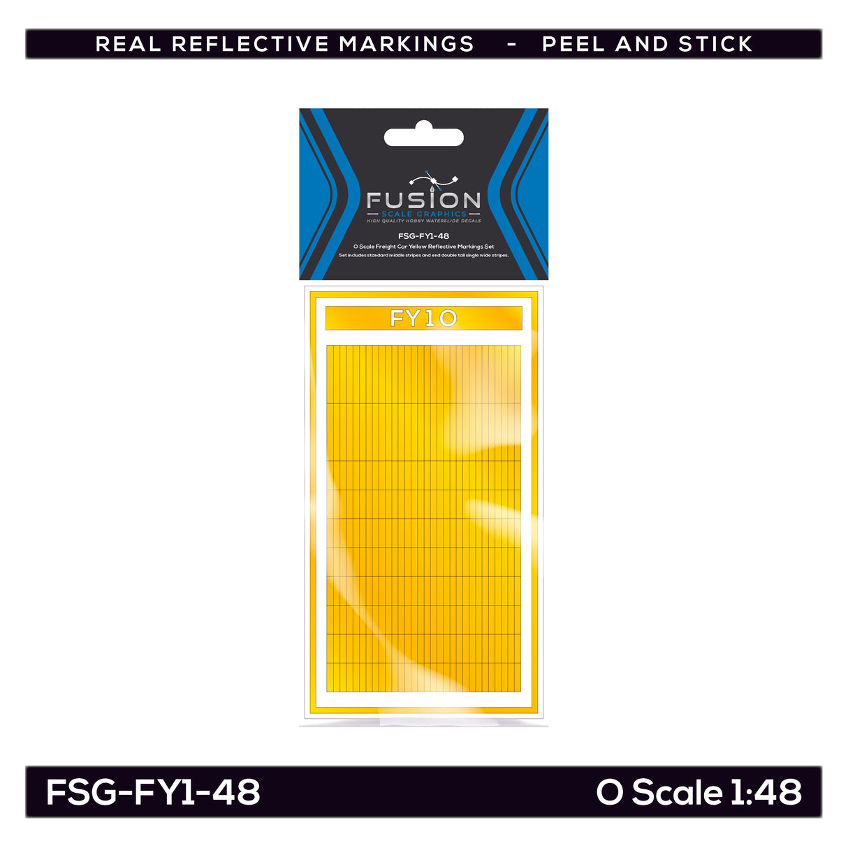 O Scale Railroad Freight Car Yellow Reflective Markings Set | Fusion Scale Graphics