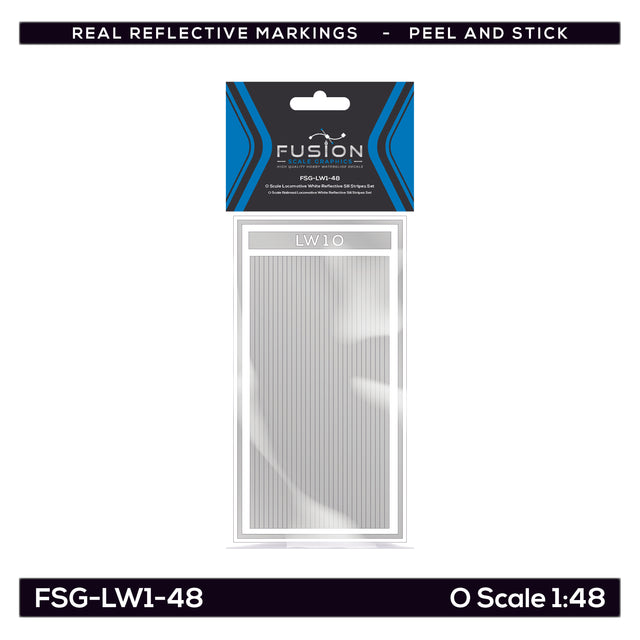 O Scale Railroad Locomotive White Reflective Sill Stripes Set | Fusion Scale Graphics