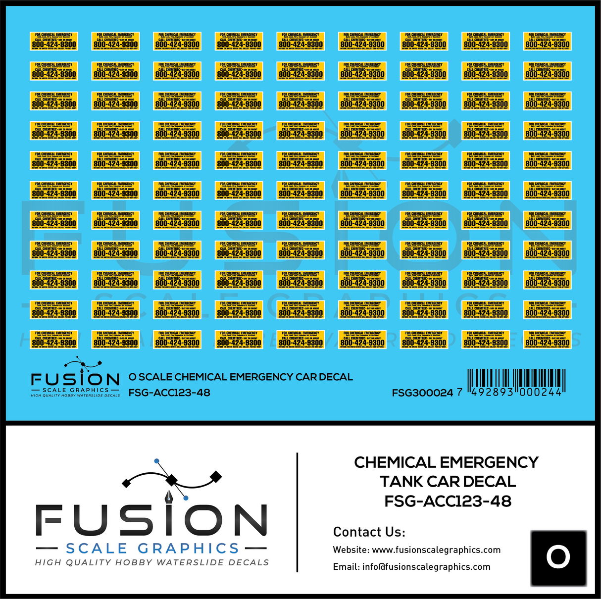 O Scale Chemical Emergency Decal For Tank Cars Decal Set