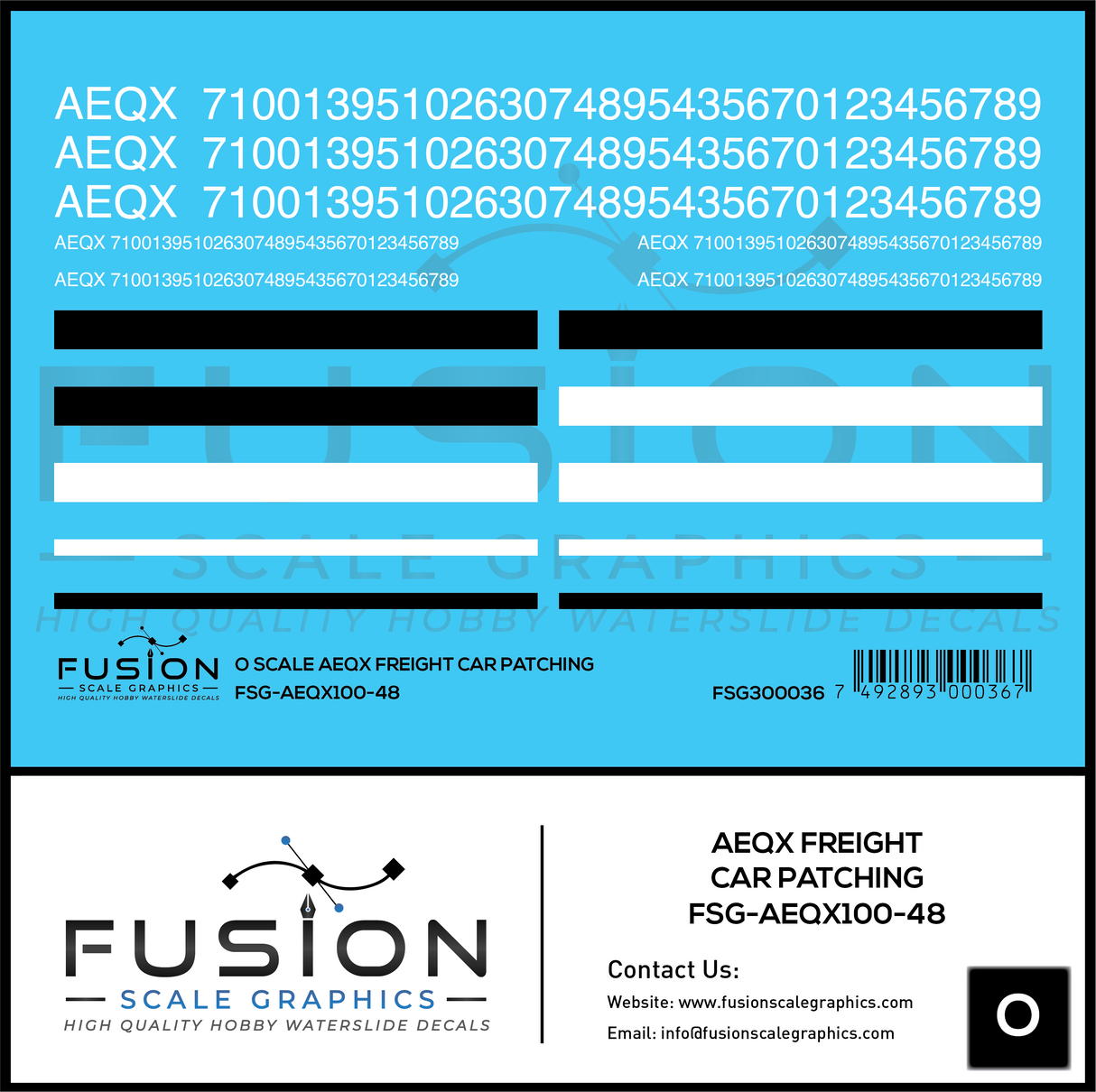 O Scale AEQX Freight Car Patching Decal Set