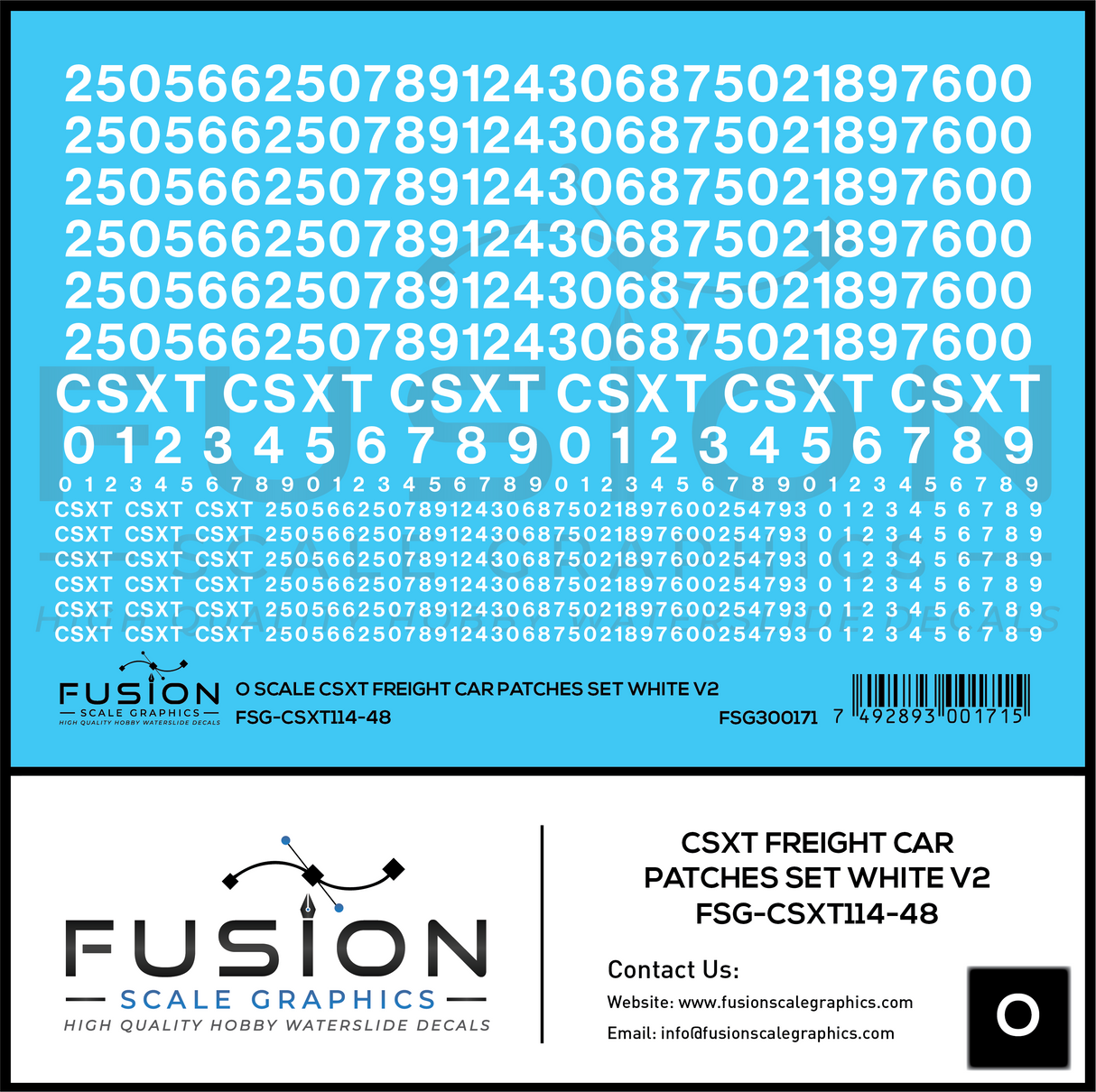 O Scale CSX Freight Car Patches Set V2 White