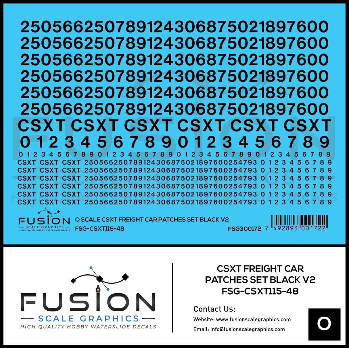 O Scale CSX Freight Car Patches Set V2 Black
