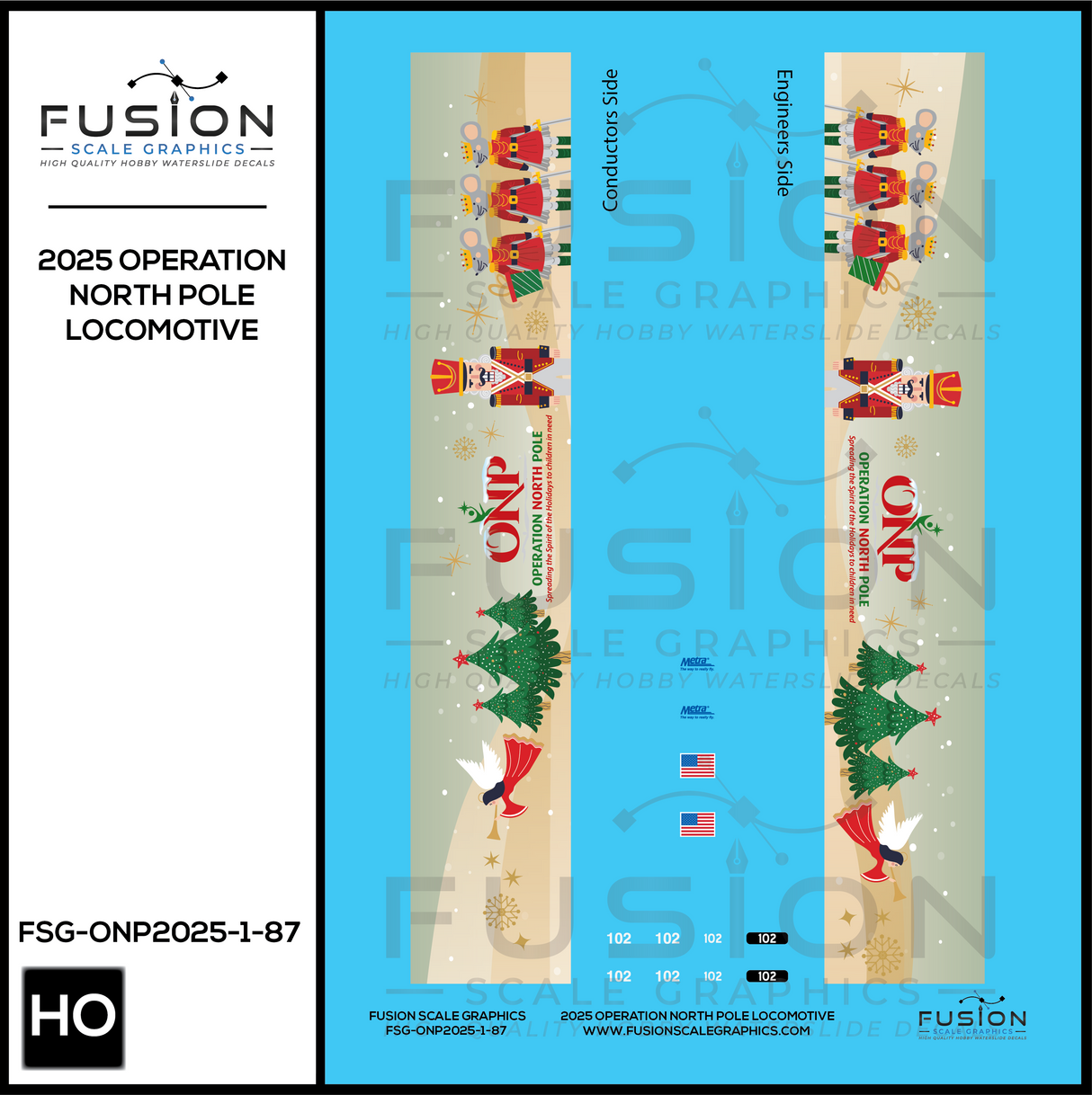 HO Scale Operation North Pole 2025 Locomotive Decal Set