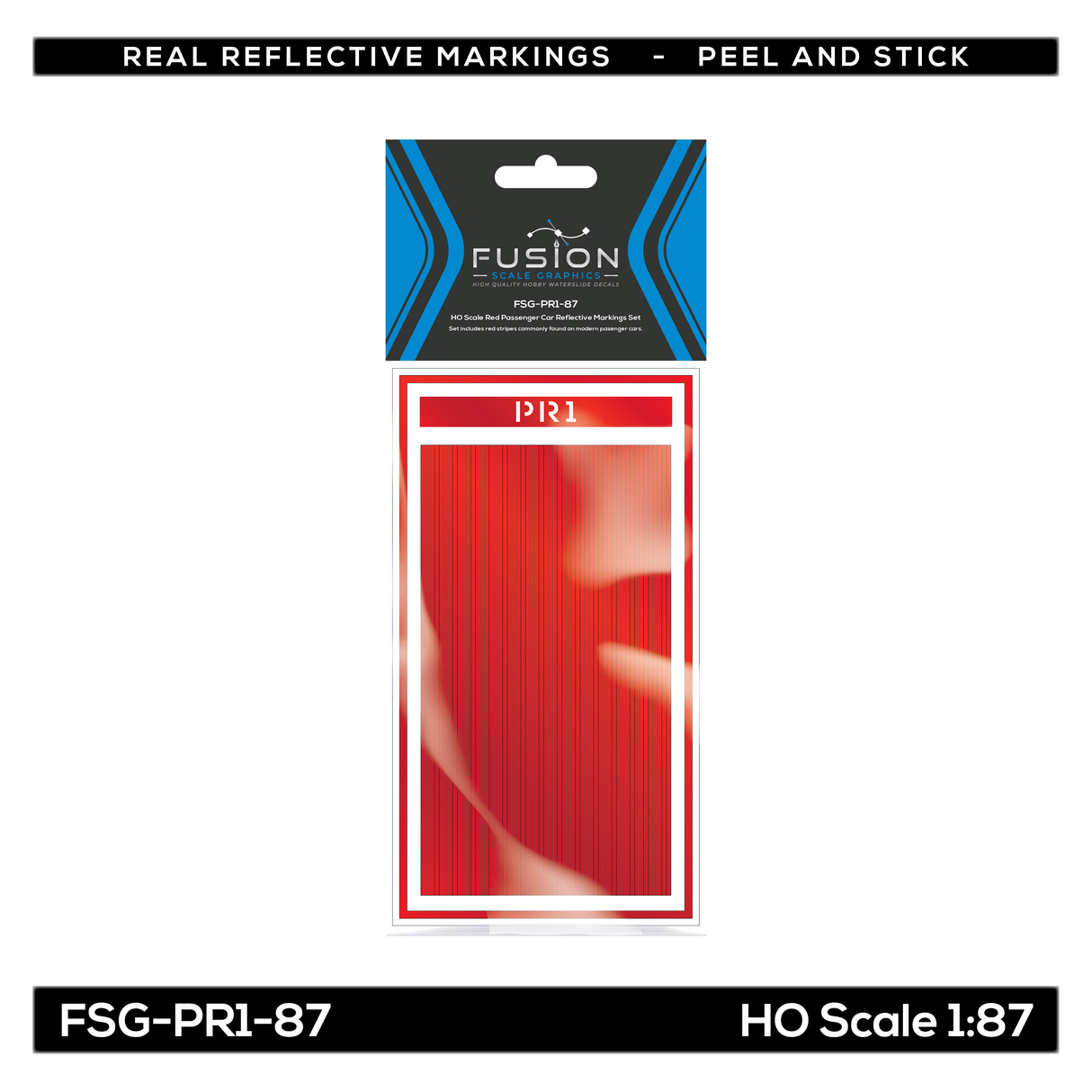 HO Scale Passenger Car Red Reflective Markings Set