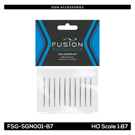 HO Scale Silver T-Post 10 Pack
