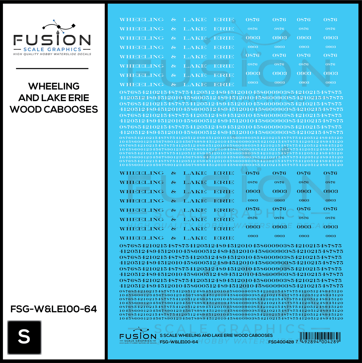 S Scale Wheeling & Lake Erie Wood Cabooses Decal Set