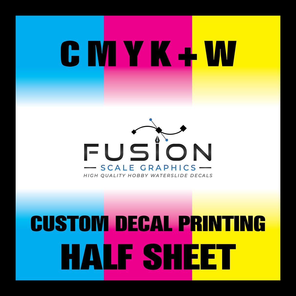 Fusion Scale Graphics Custom Waterslide Decal Printing A5 Half Sheet