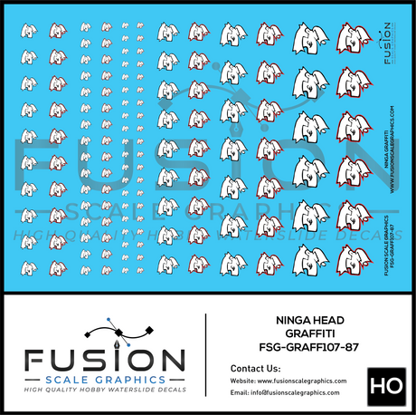 HO Scale Ninja Head Graffiti Decal Set