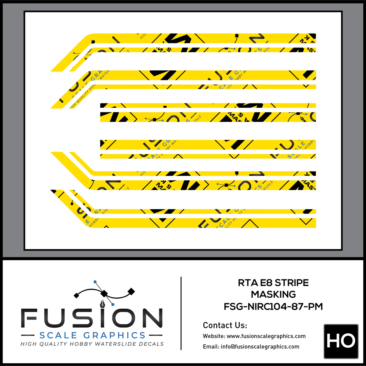 HO Scale Chicago RTA EMD E8 Paint Masking Set Fusion Scale Graphics ho-scale-chicago-rta-emd-e8-paint-masking-set-fusion-scale-graphics
