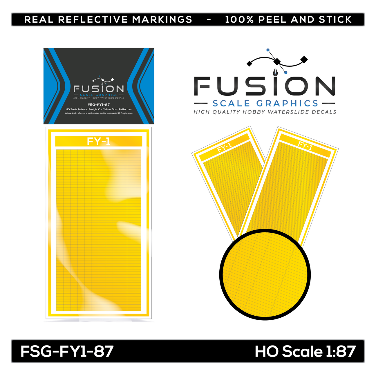 Model Railroad Reflective Decals - Reflectors For Model Trains | Fusion Scale Graphics offers more colors than the original Smokebox Graphics reflector sheets.