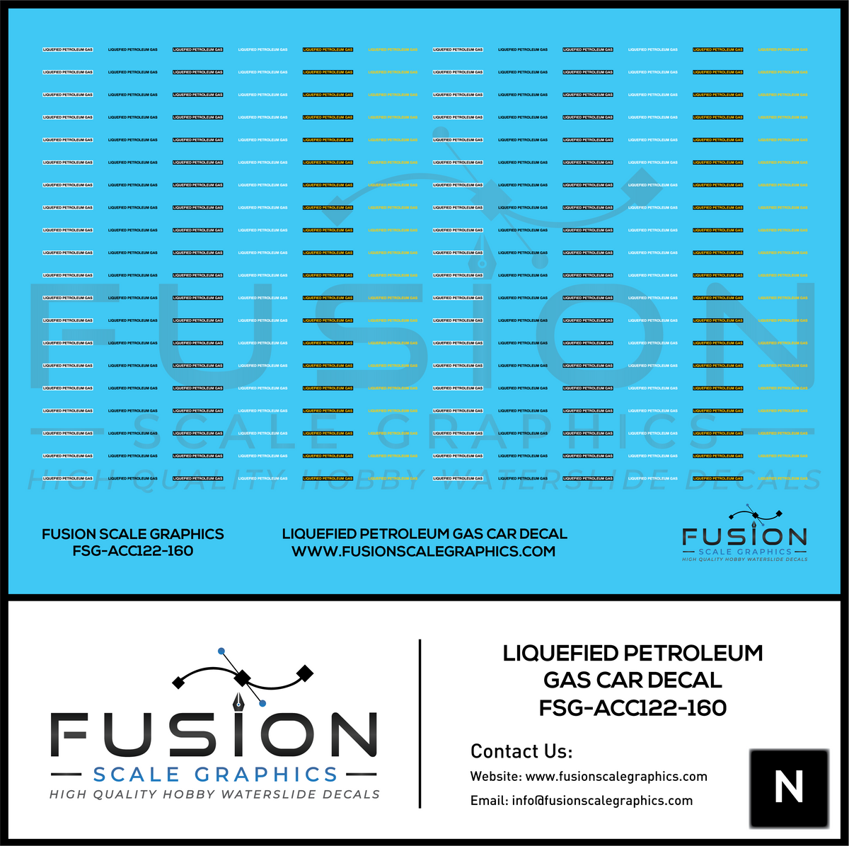 N Scale Liquefied Petroleum Gas Decal For Tank Cars Decal Set – Fusion ...