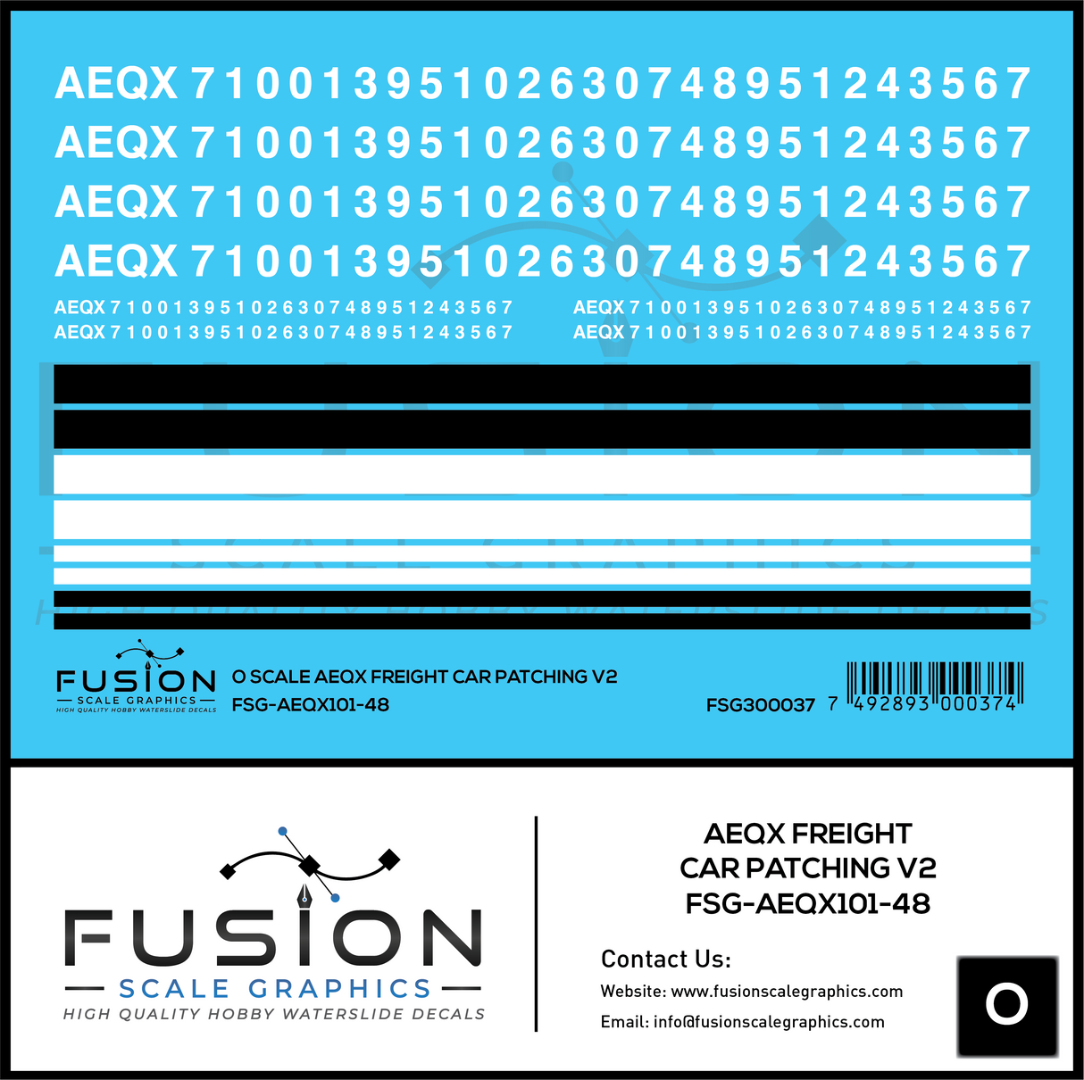 O Scale AEQX Freight Car Patching Decal Set V2