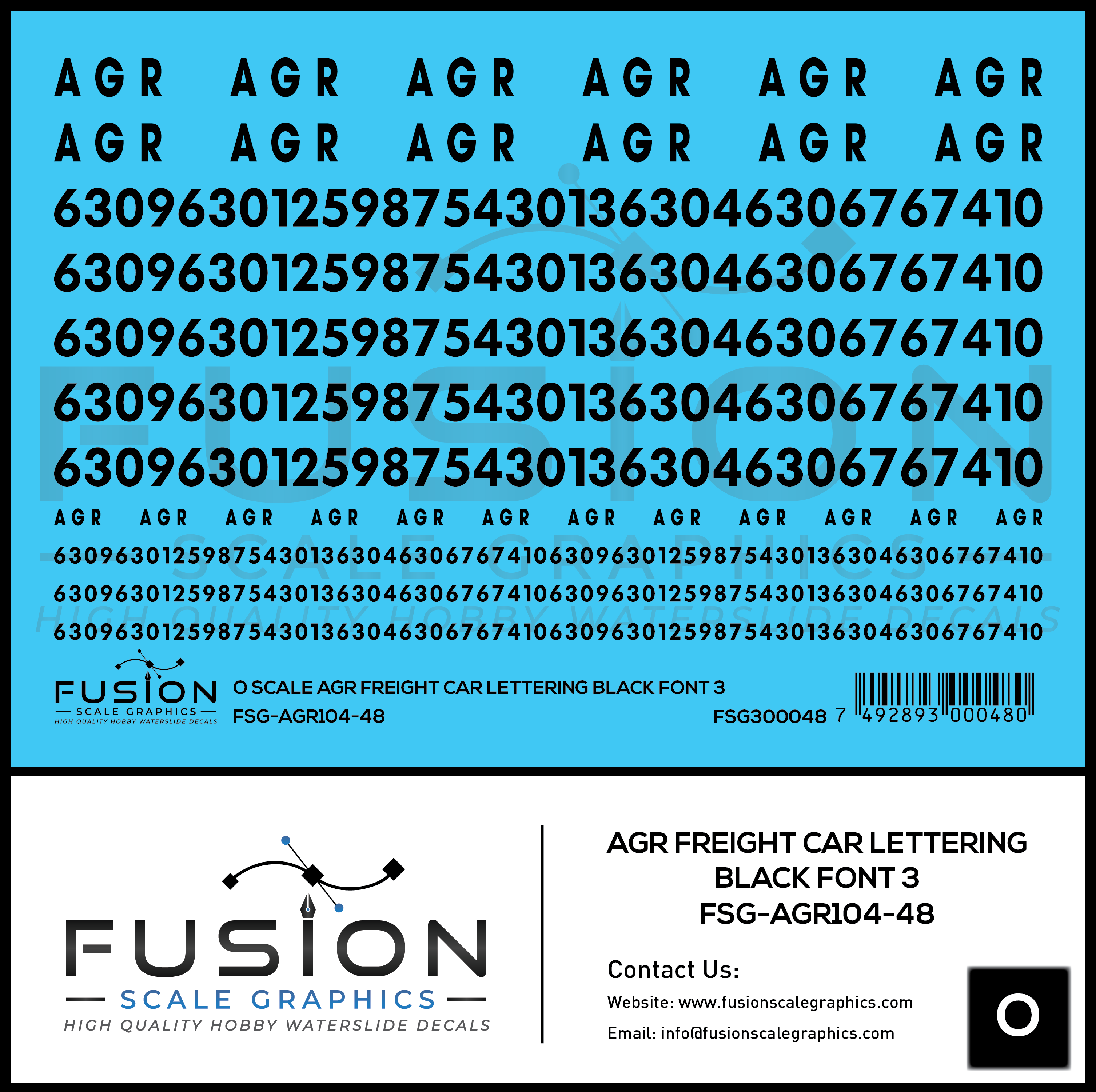 Train Freight Car Lettering O Scale AGR Freight Car Black Freight Car Lettering Font 3 Decal Set ...