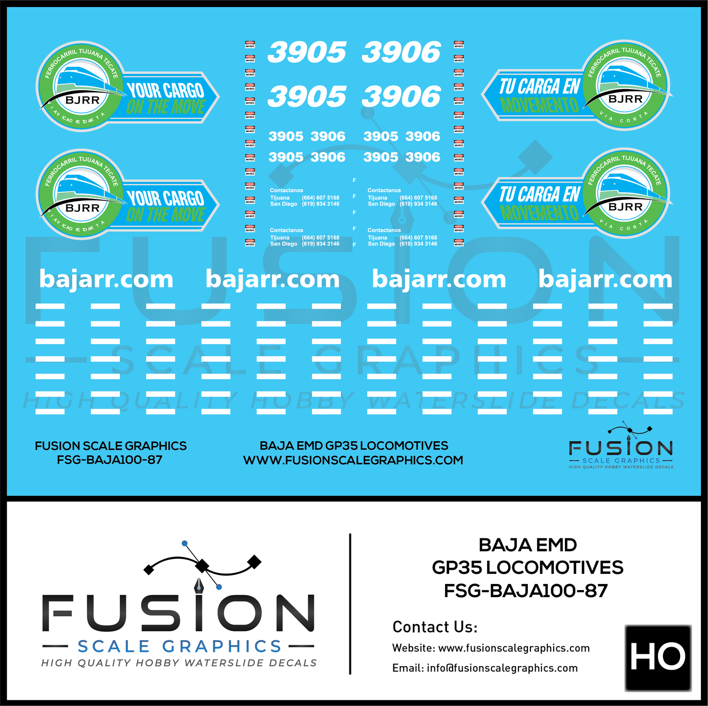 Fusion Scale Graphics Model Railroad Decals Custom Waterslide Decal