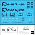 HO Scale Baltimore & Ohio GM50 Chessie System Gold GP40-2 Locomotive Decal Set