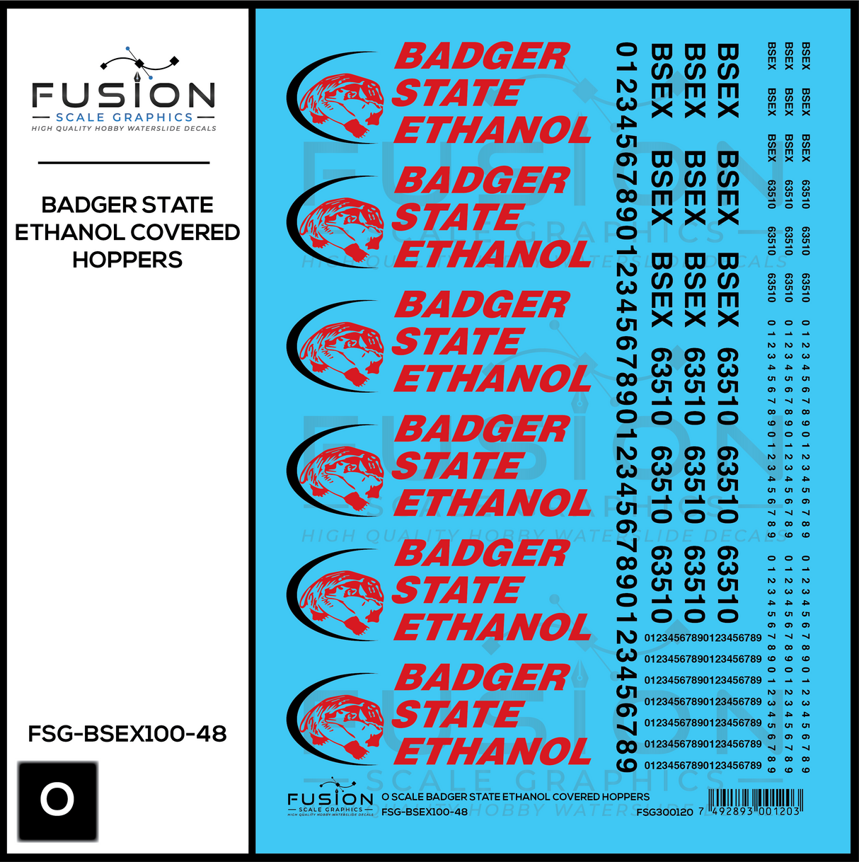 O Scale Badger State Ethanol BSEX Covered Hopper Decal Set