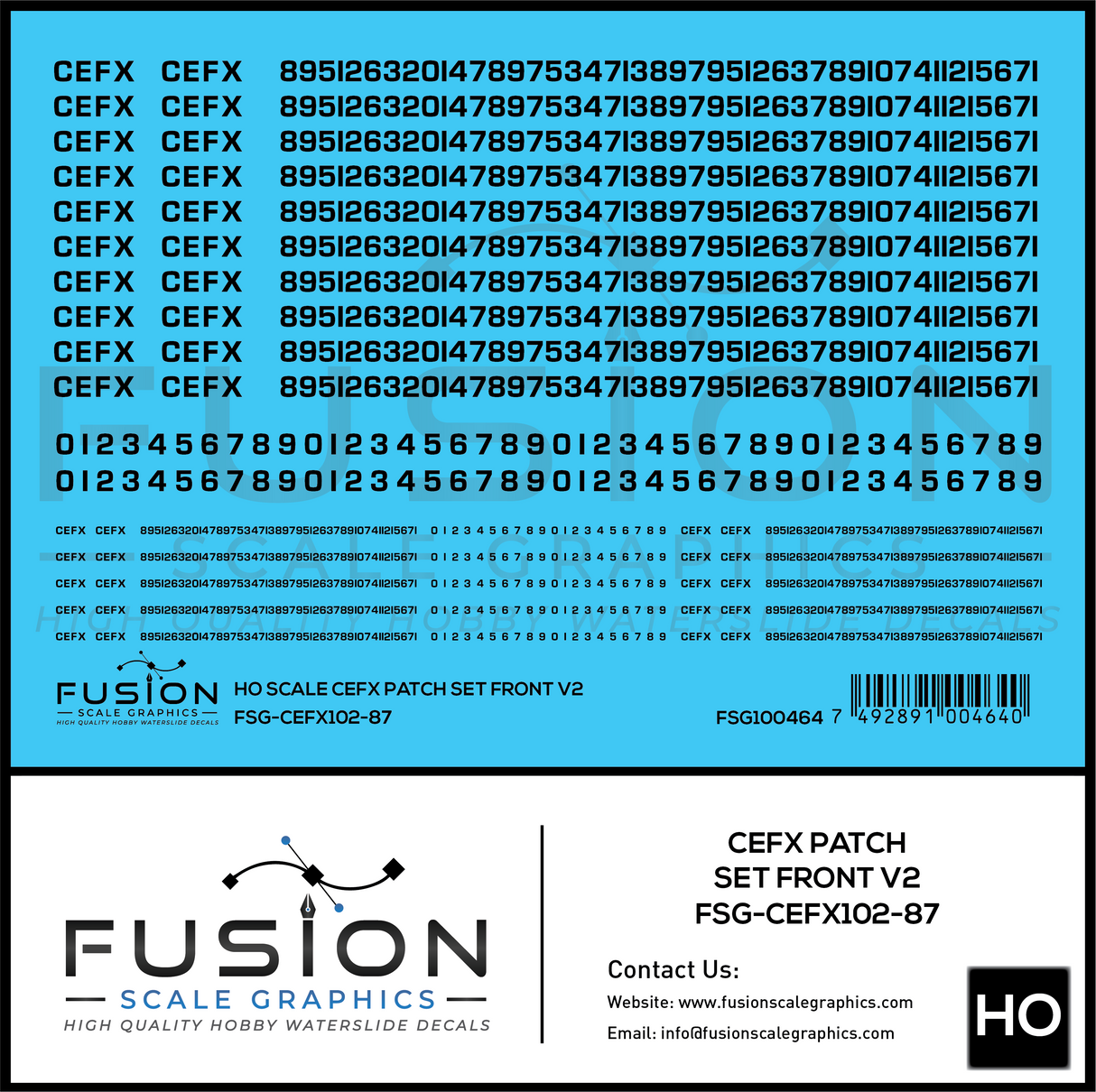 HO Scale CEFX Font V2 Patching Decal Set