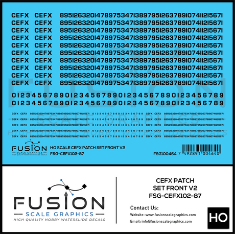HO Scale CEFX Font V2 Patching Decal Set