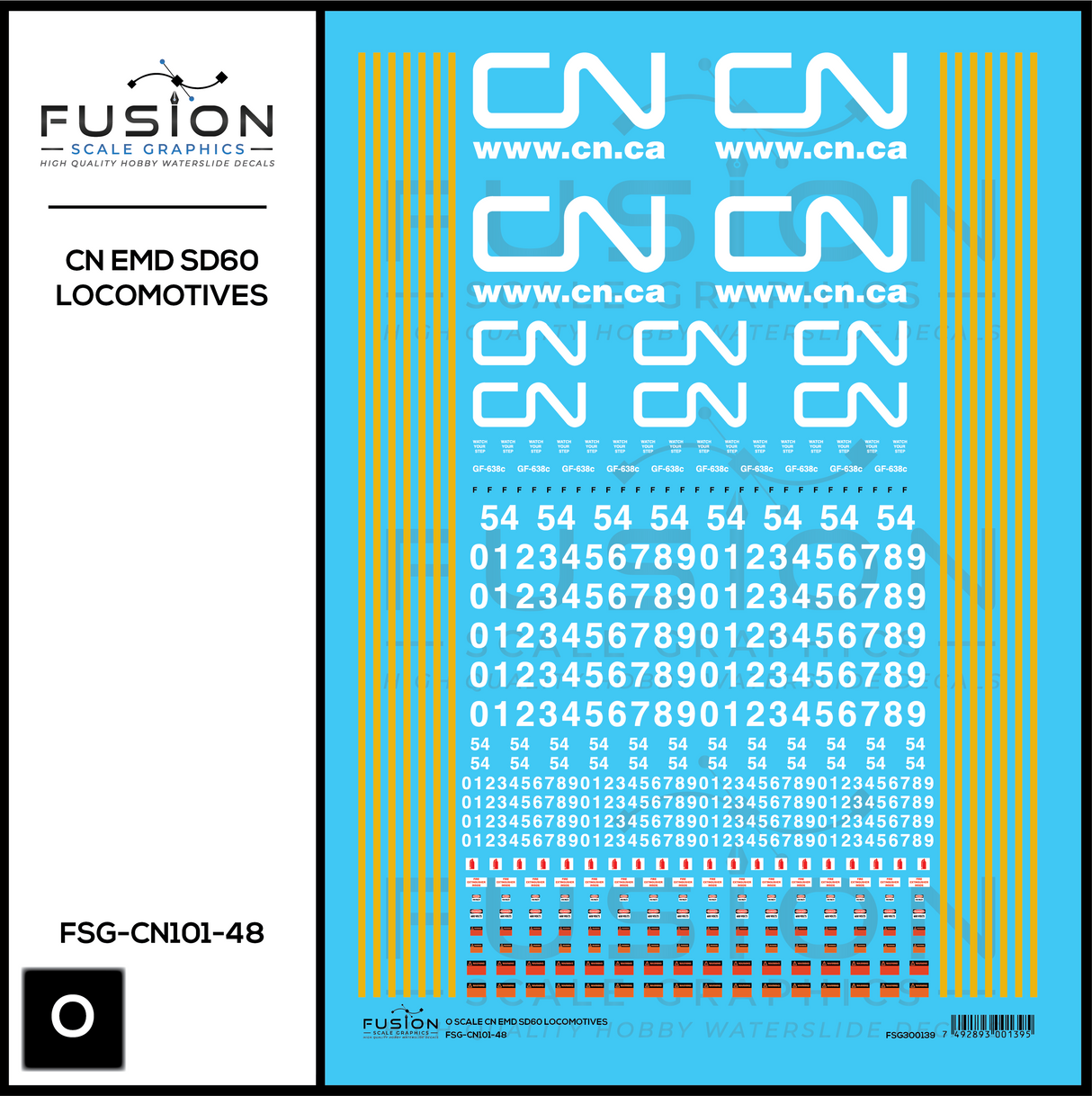 O Scale Canadian National EMD SD60 Locomotives Decal Set