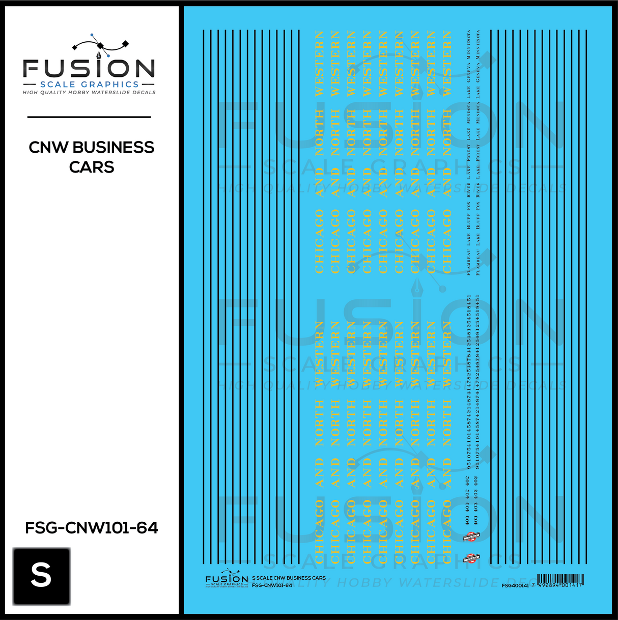 S Scale CNW Chicago & North Western Railroad Business Cars Decal Set