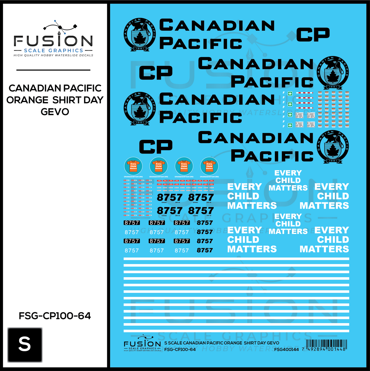 S Scale Canadian Pacific Every Child Matters GEVO Decal Set