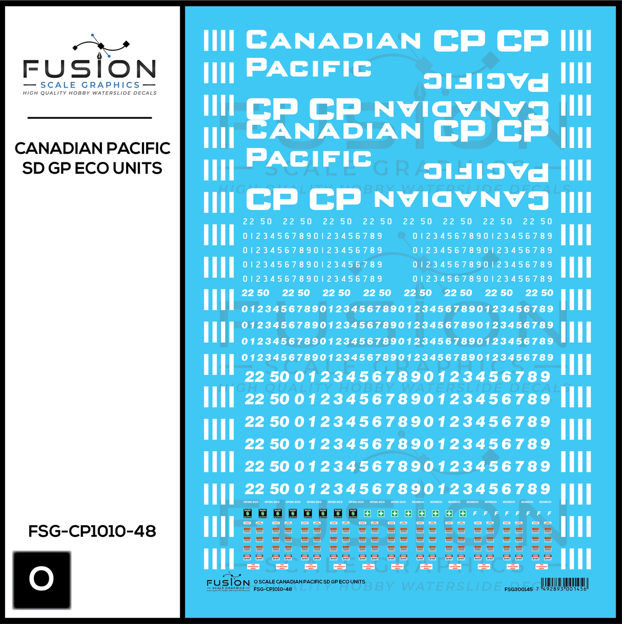 O Scale Canadian Pacific EMD SD GP ECO Rebuild Locomotive Decal Set