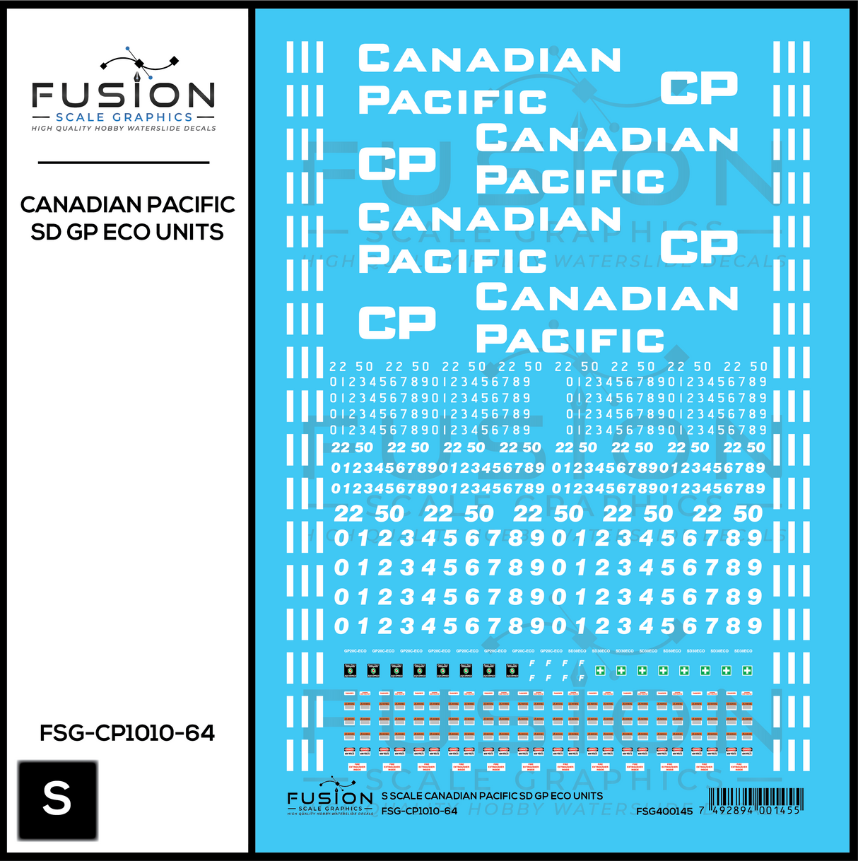S Scale Canadian Pacific EMD SD GP ECO Rebuild Locomotive Decal Set