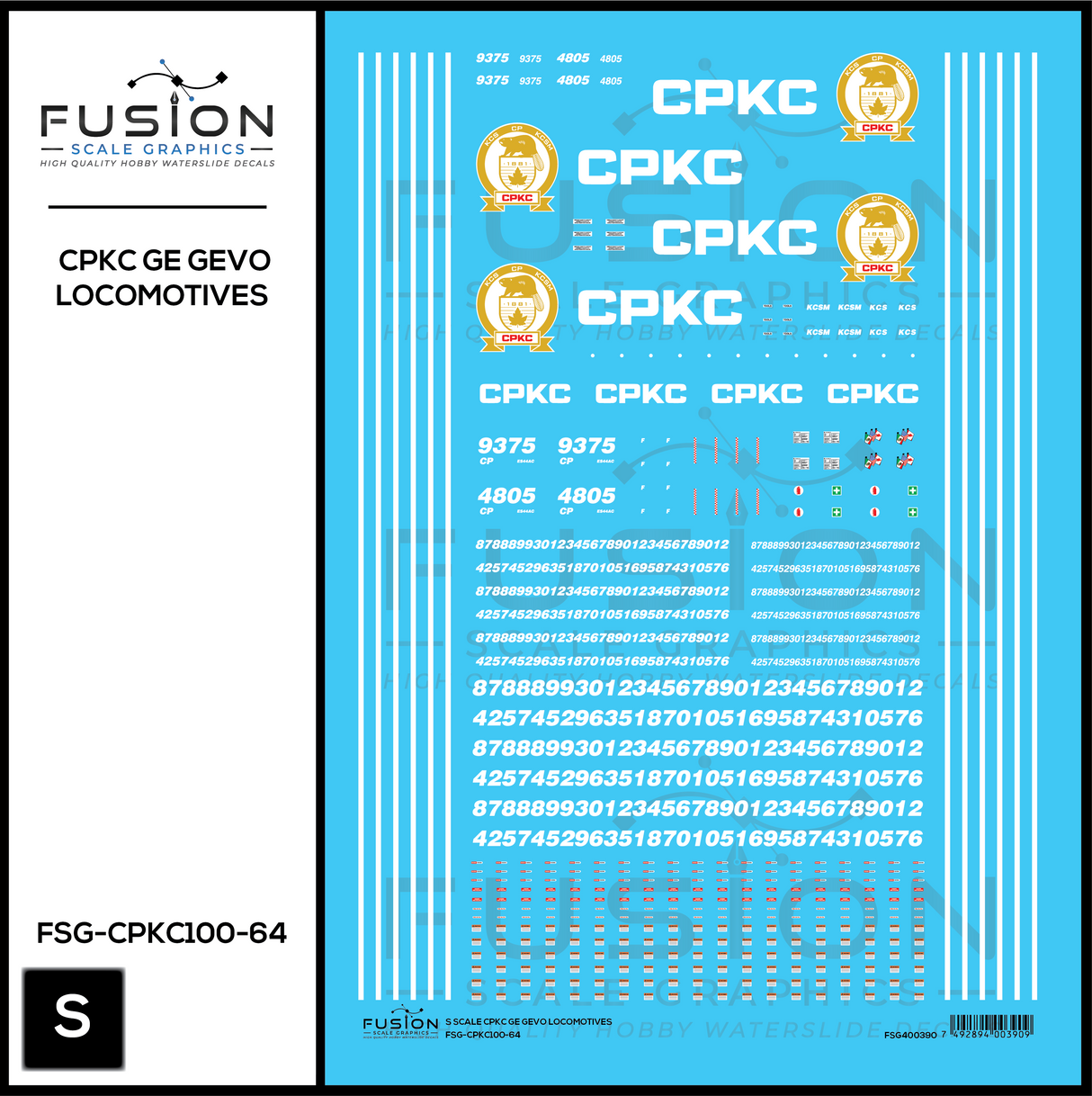 S Scale CPKC ES44AC Locomotives Decal Set