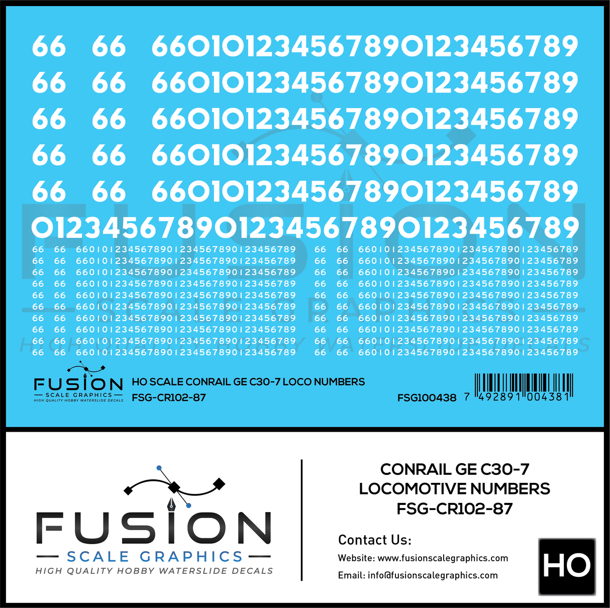 HO Scale Conrail GE C30-7 Locomotive Renumber Decal Set