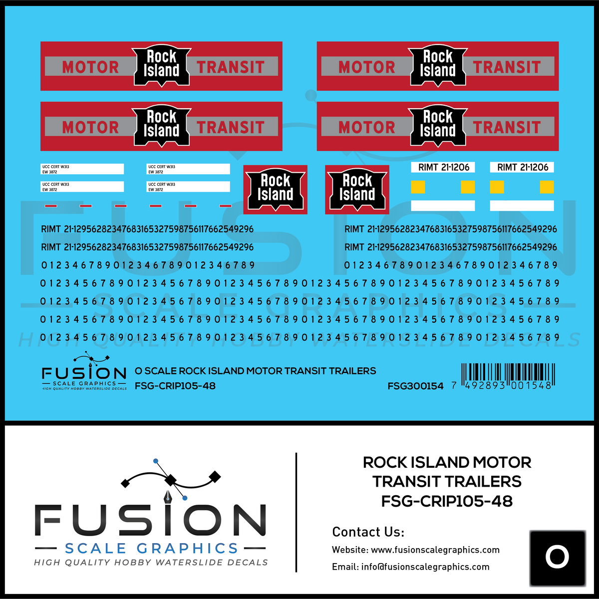 O Scale Rock Island Motor Transit Trailers Decal Set – Fusion Scale ...
