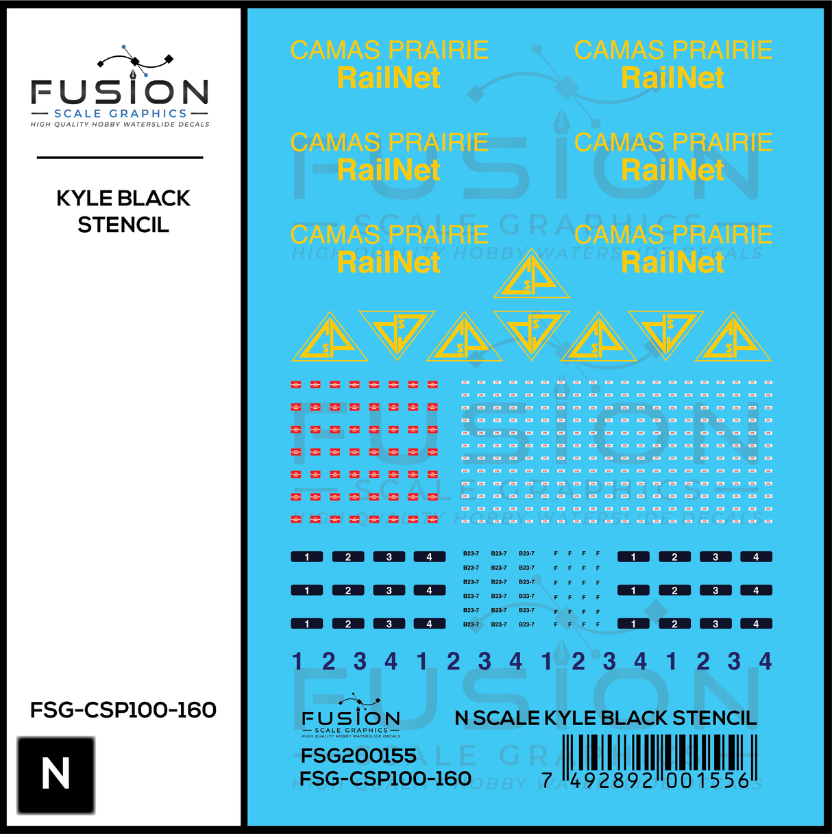 N Scale Camas Prairie RailNet GE B23-7 Locomotives Decal Set