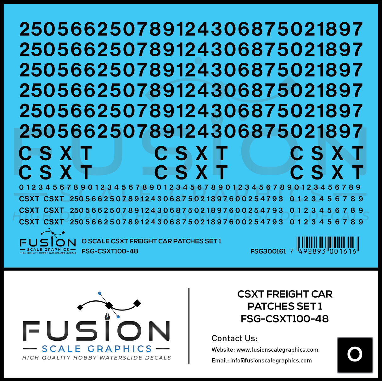 O Scale CSX Freight Car Patches Decal Set 1