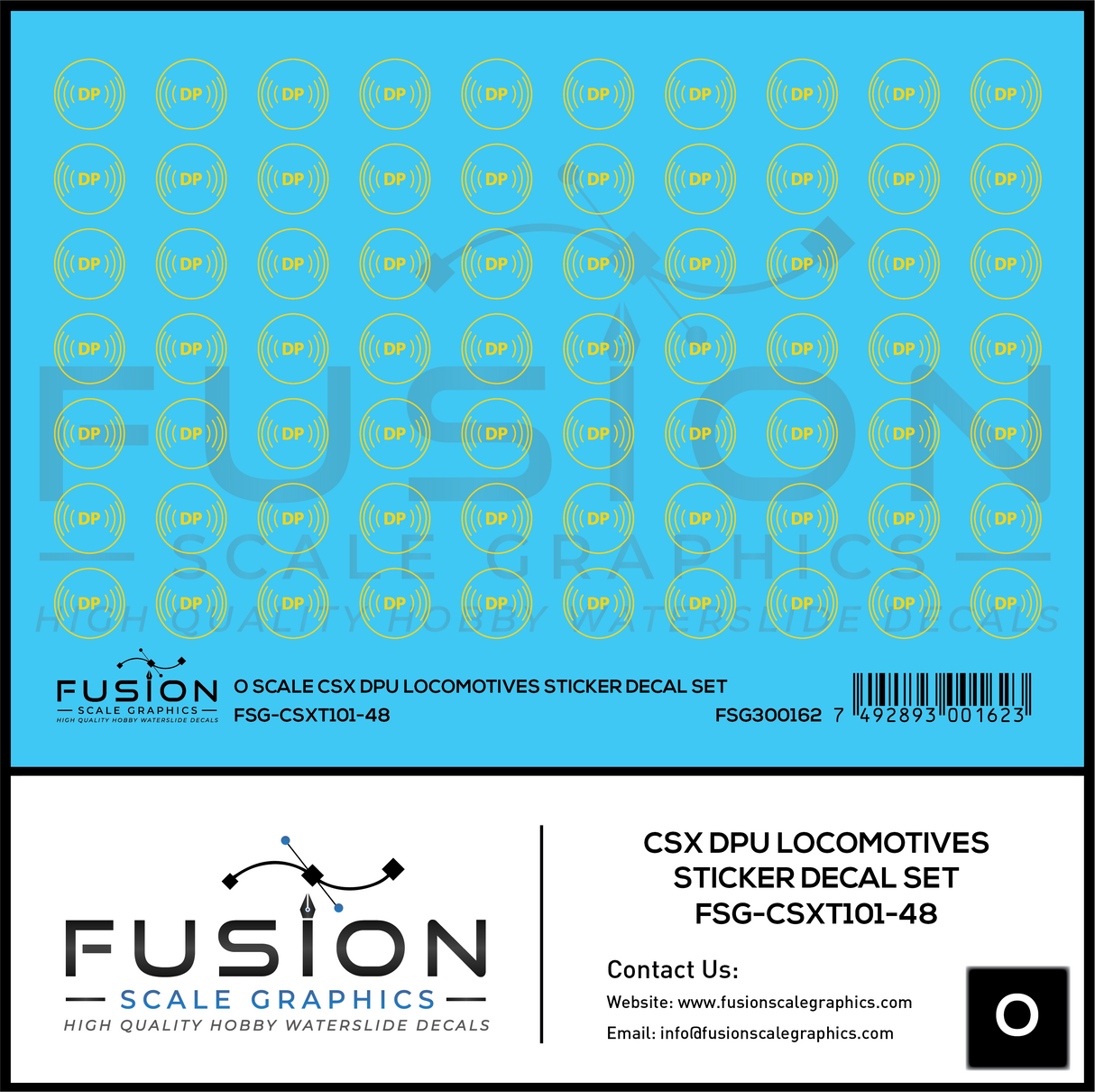 O Scale CSX Distributed Power DP Logos Decal Set