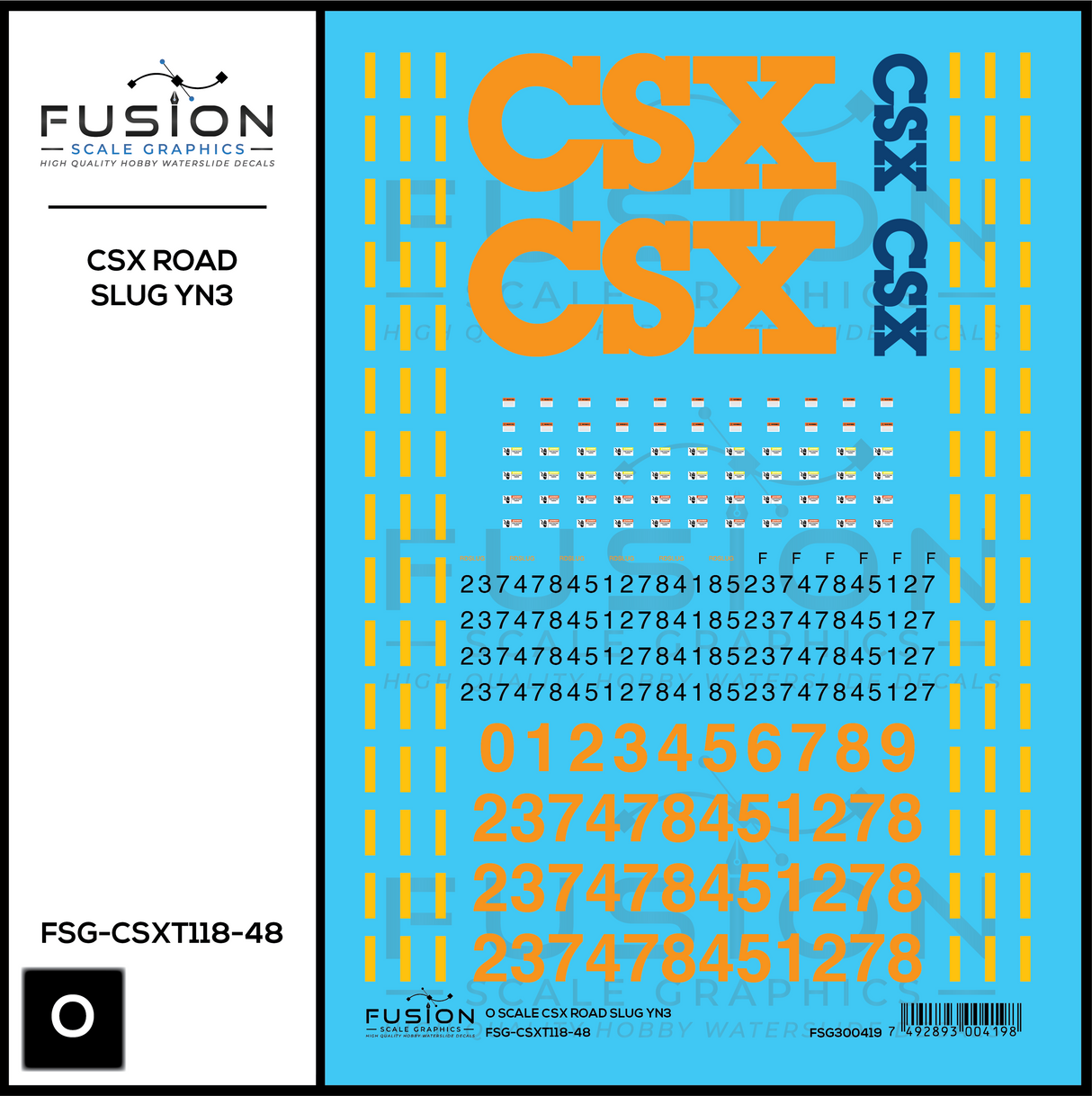 O Scale CSX Road Slug YN3 Decal Set