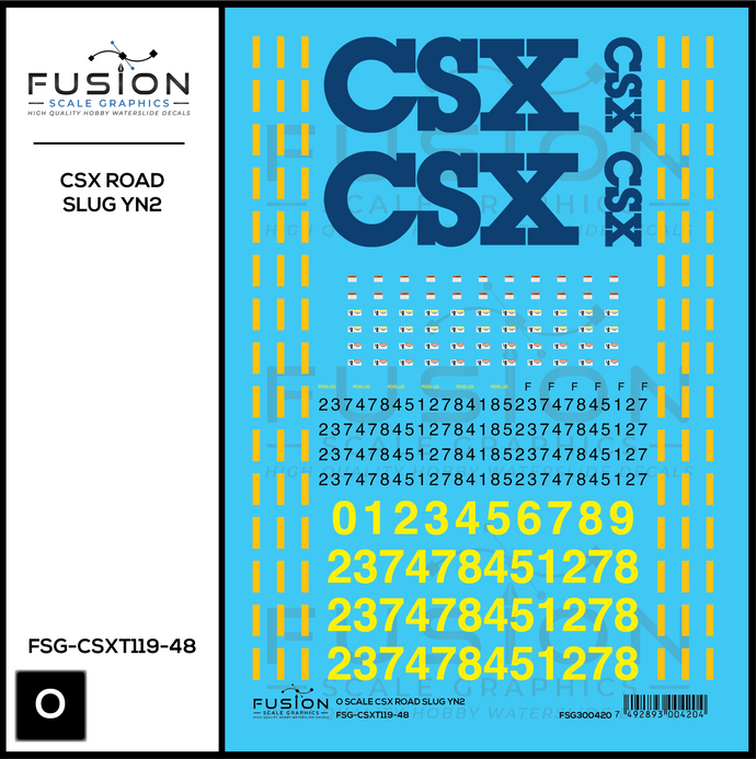 O Scale CSX Road Slug YN2 Decal Set – Fusion Scale Graphics