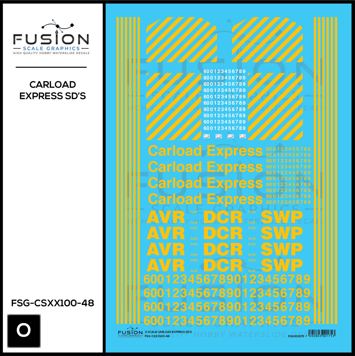 O Scale Carload Express EMD SD60M Locomotives Decal Set
