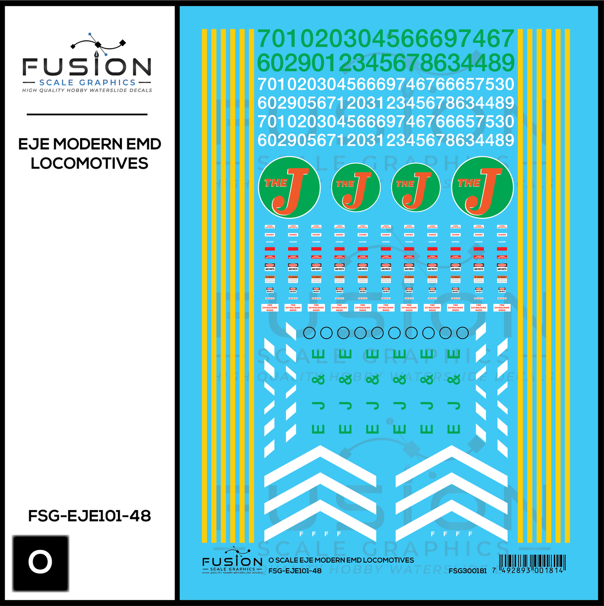 O Scale Modern EJE EMD Locomotives Decal Set