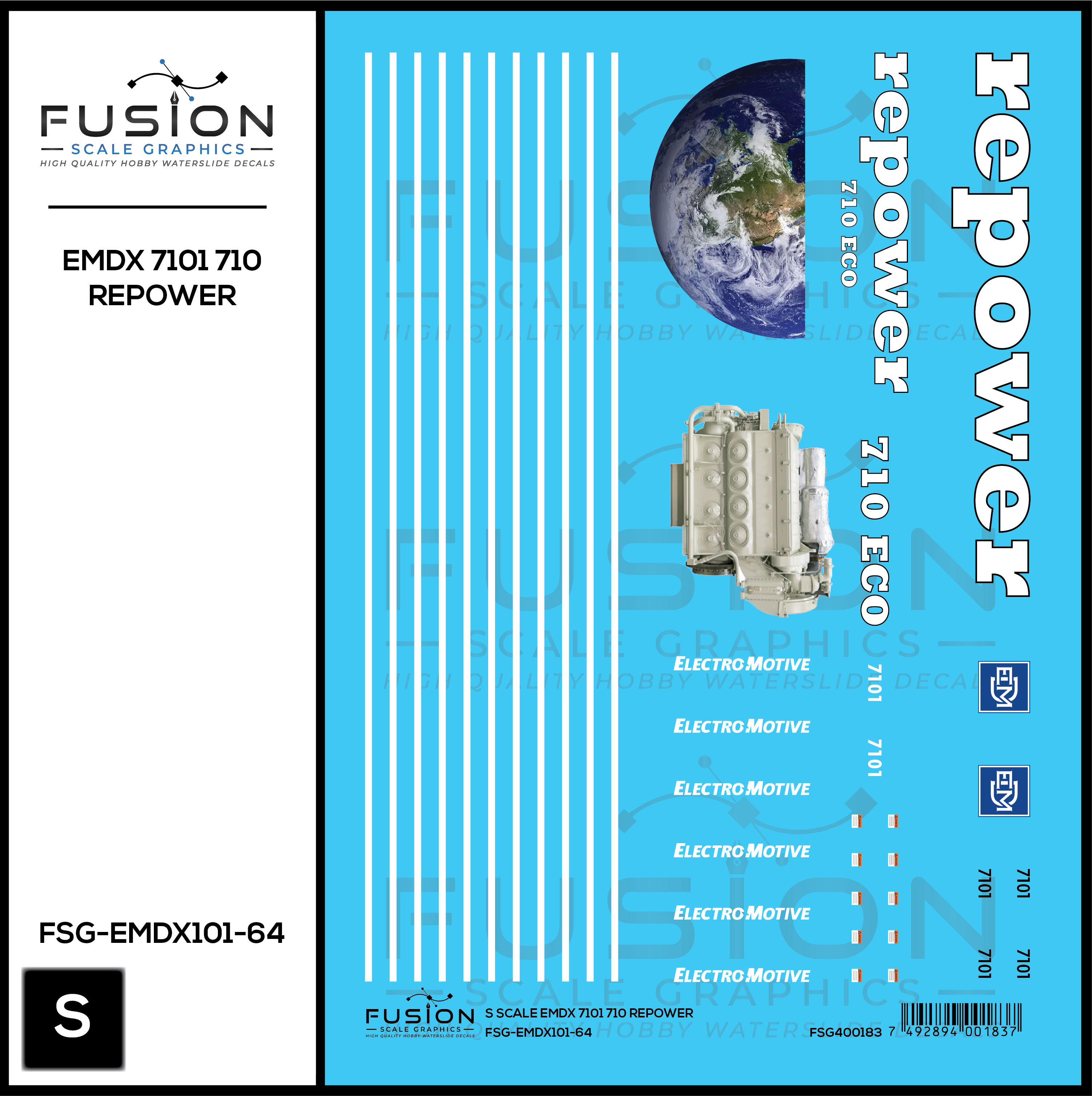 Emdx Auto Rack S Scale EMDX 7101 710 Repower Locomotive Decal Set – Fusion Scale Graphics